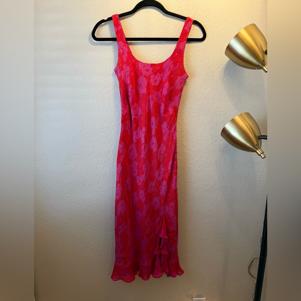 SOLD Ann Taylor Silk Floral Midi Dress
